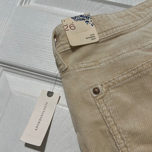 👖Anthropologie Off-White Slim Boyfriend Cropped Pants🤍 - Picture 5 of 7